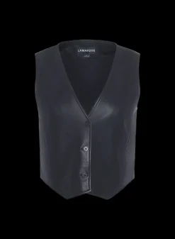 Cheap LAMARQUE KALLIE | Leather Vest Black