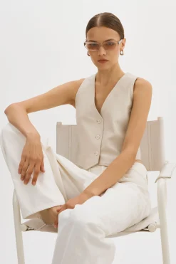 Fashion LAMARQUE KALLIE | Leather Vest Bone