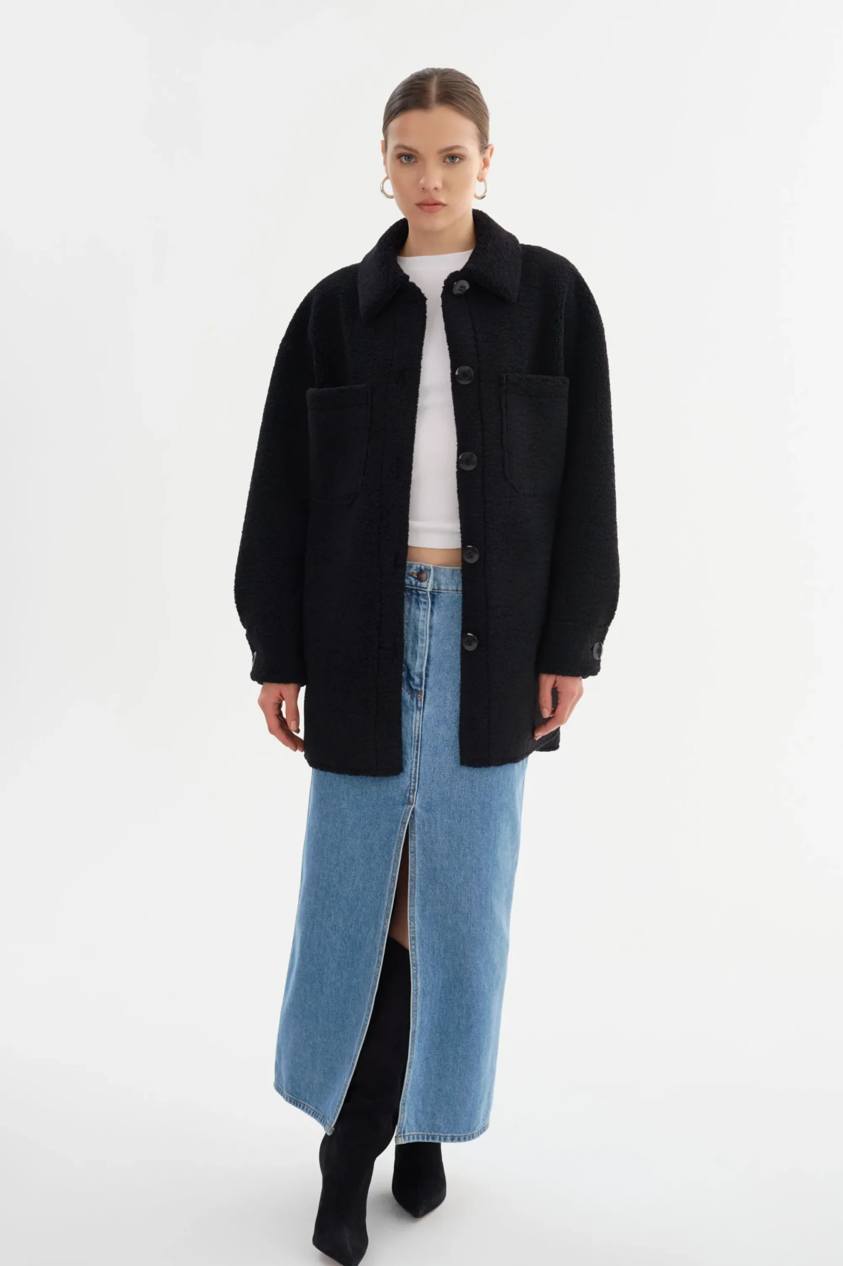 Hot LAMARQUE KANE | Sherpa Shacket Black