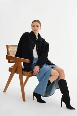 Hot LAMARQUE KANE | Sherpa Shacket Black