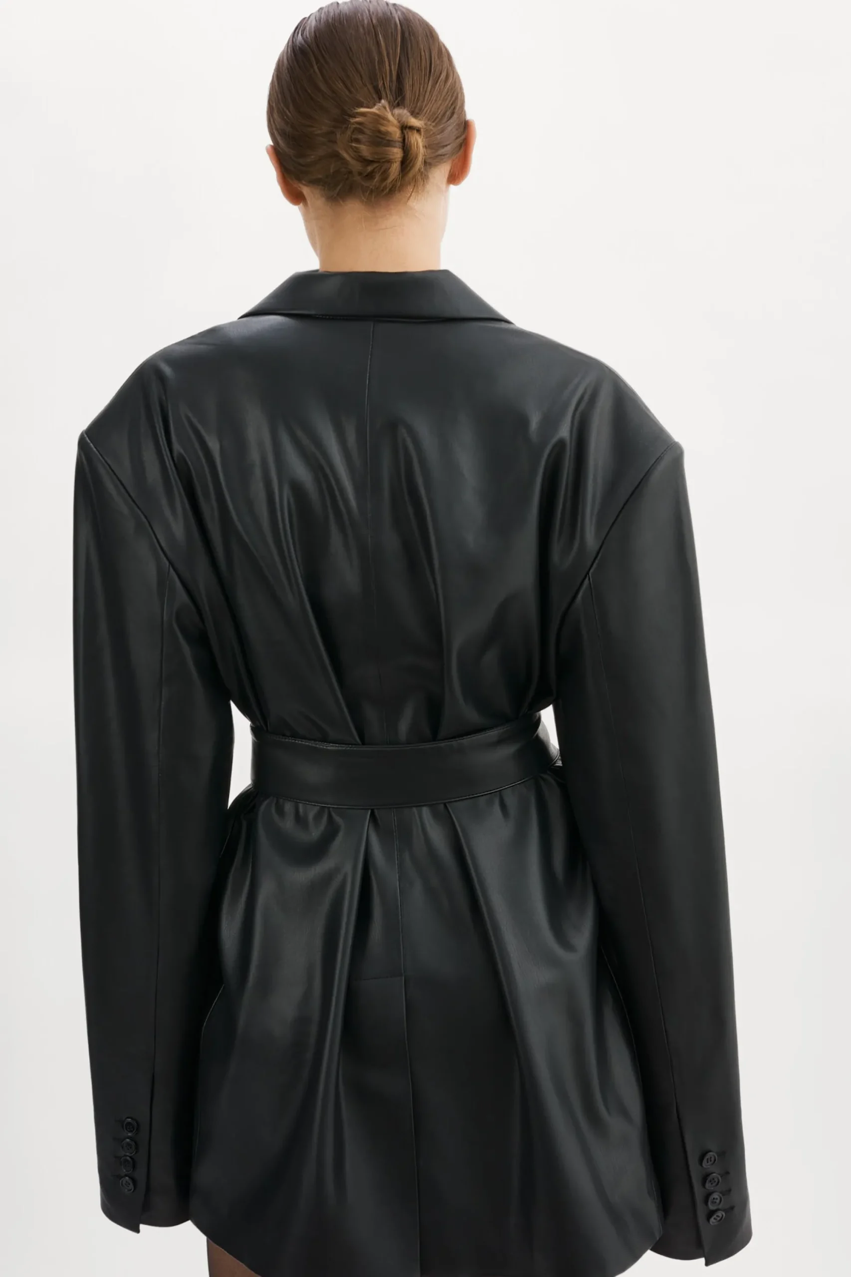 Discount LAMARQUE Kassandra | Faux Leather Oversized Blazer Black