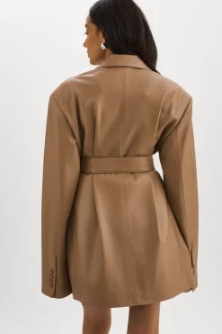 Store LAMARQUE Kassandra | Faux Leather Oversized Blazer MOCHA