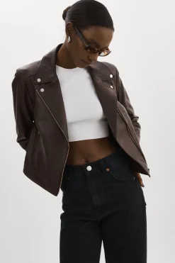 Online LAMARQUE KELSEY | Leather Biker Jacket MAHOGANY