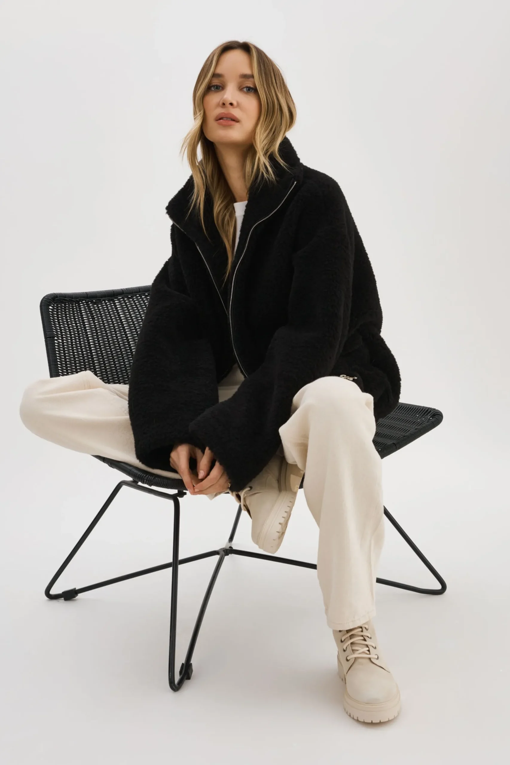 New LAMARQUE KIM | Sherpa Jacket Black