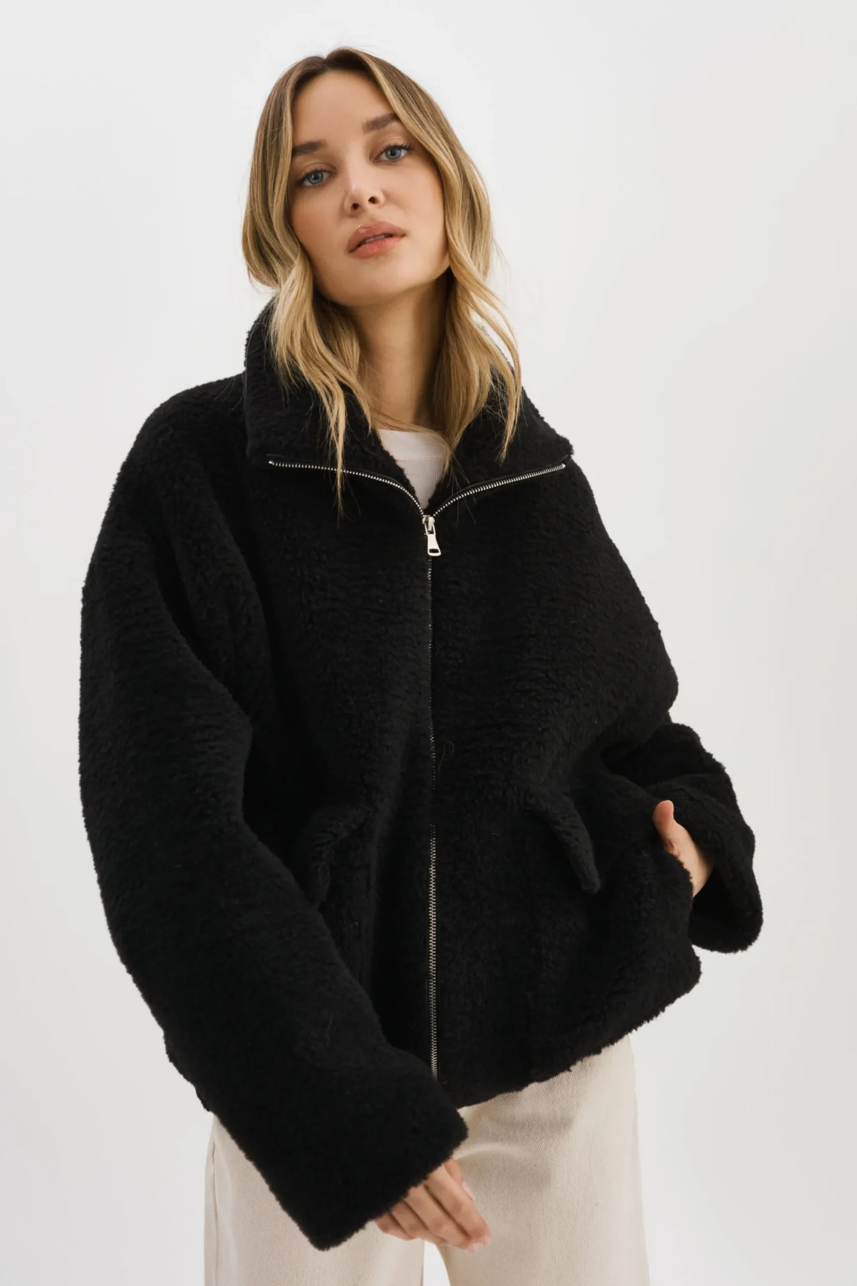 New LAMARQUE KIM | Sherpa Jacket Black