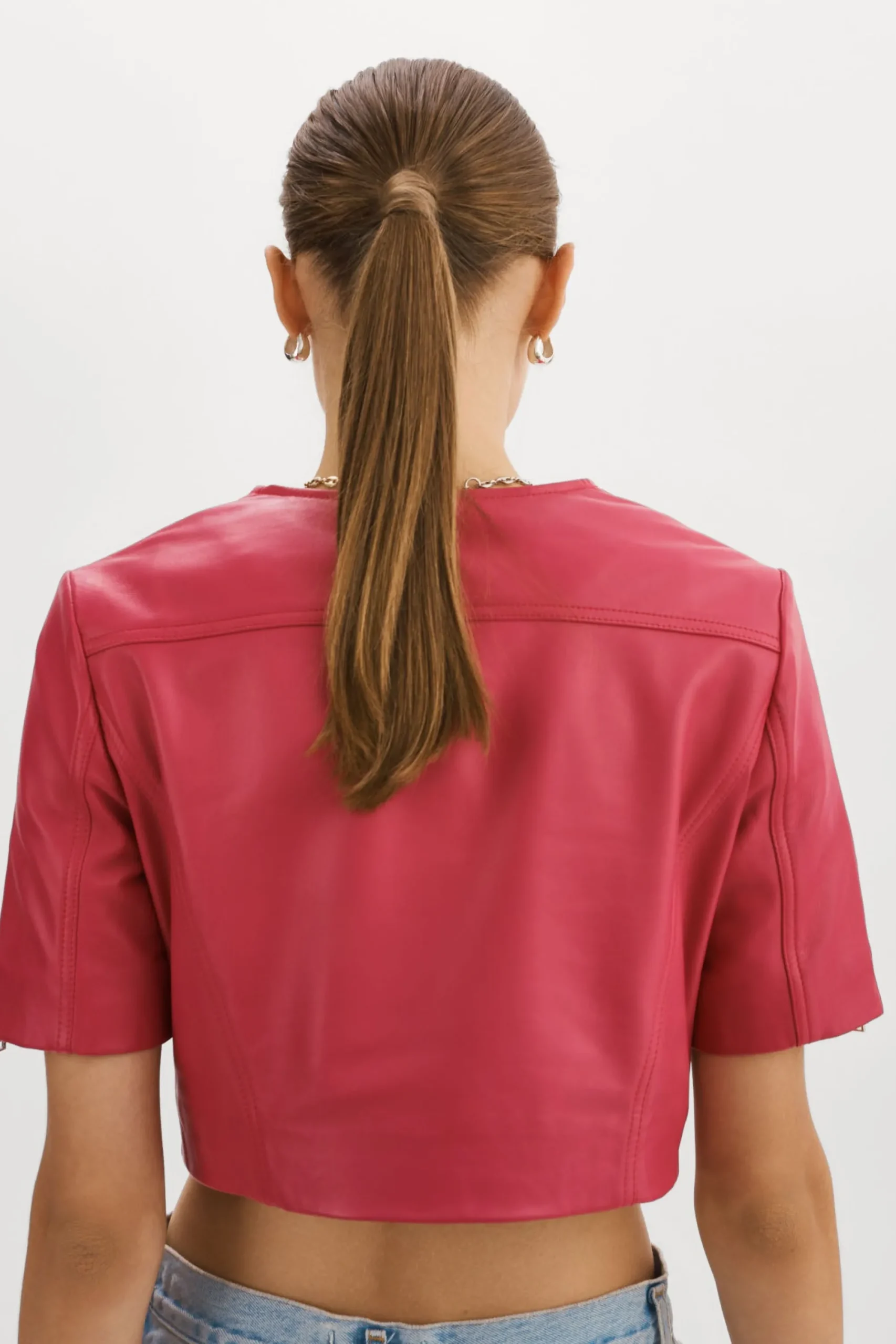 Store LAMARQUE KIRSI | Cropped Biker Jacket Berry