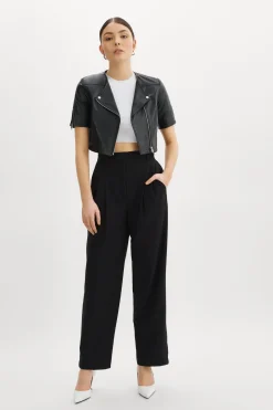 Hot LAMARQUE KIRSI | Cropped Biker Jacket Black