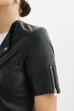 Hot LAMARQUE KIRSI | Cropped Biker Jacket Black