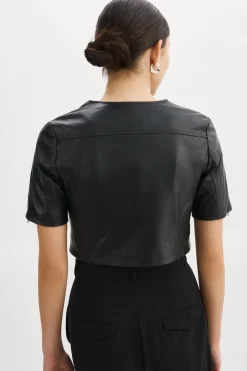 Hot LAMARQUE KIRSI | Cropped Biker Jacket Black