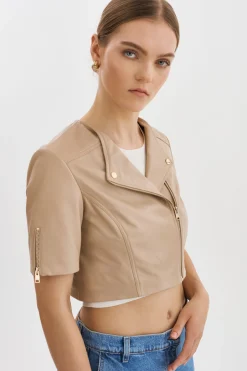 Best LAMARQUE KIRSI GOLD | Cropped Biker Jacket Wheat