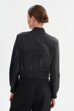 Hot LAMARQUE KORDELLA | Reversible Leather Bomber Jacket Black/Silver