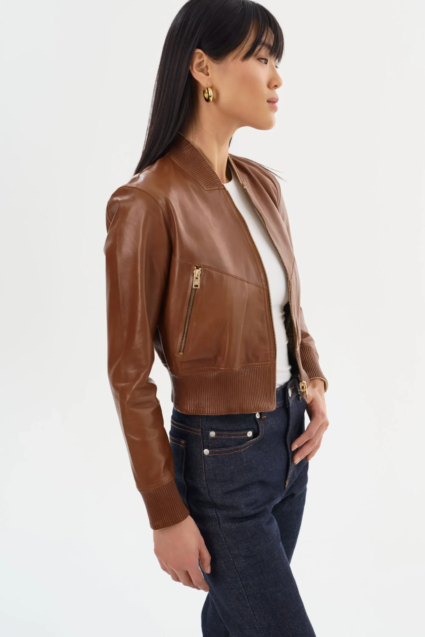 Cheap LAMARQUE KORDELLA | Reversible Leather Bomber Jacket Luggage/Gold