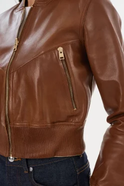 Cheap LAMARQUE KORDELLA | Reversible Leather Bomber Jacket Luggage/Gold