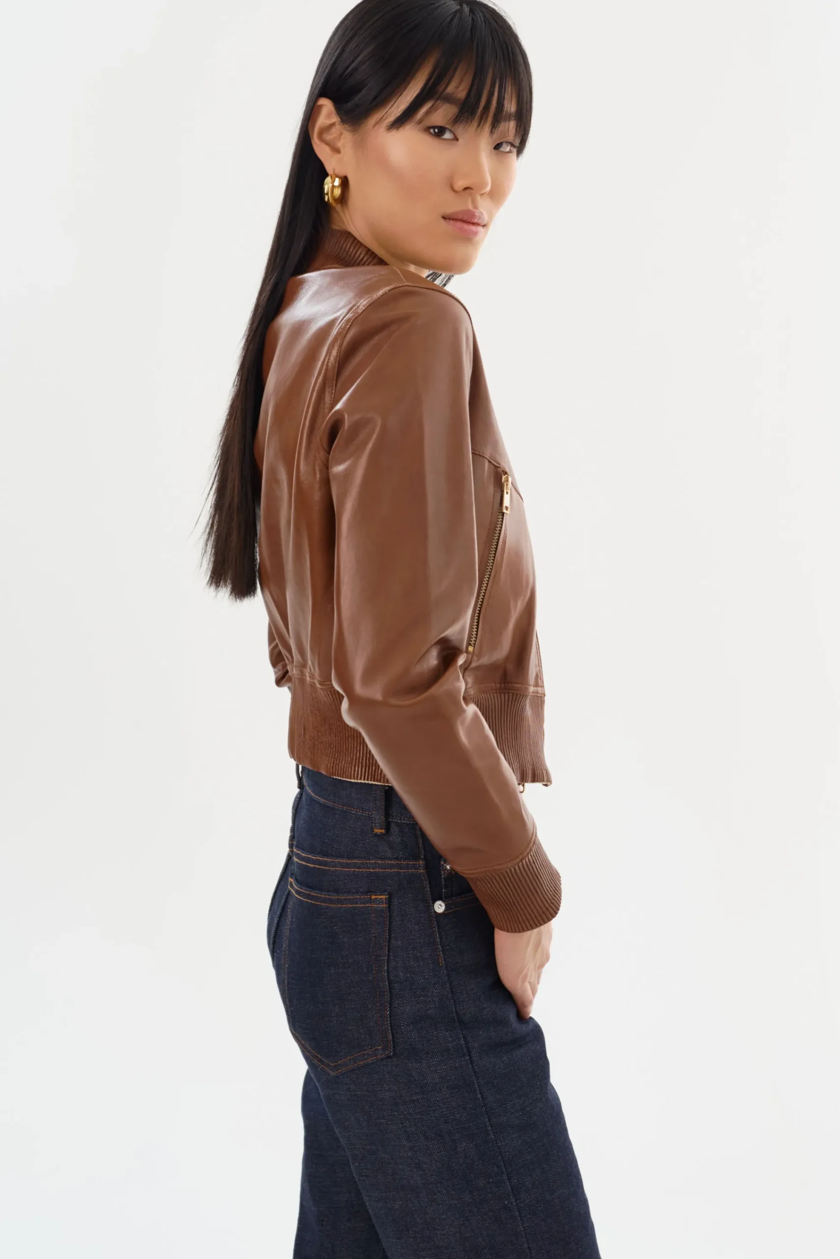 Cheap LAMARQUE KORDELLA | Reversible Leather Bomber Jacket Luggage/Gold