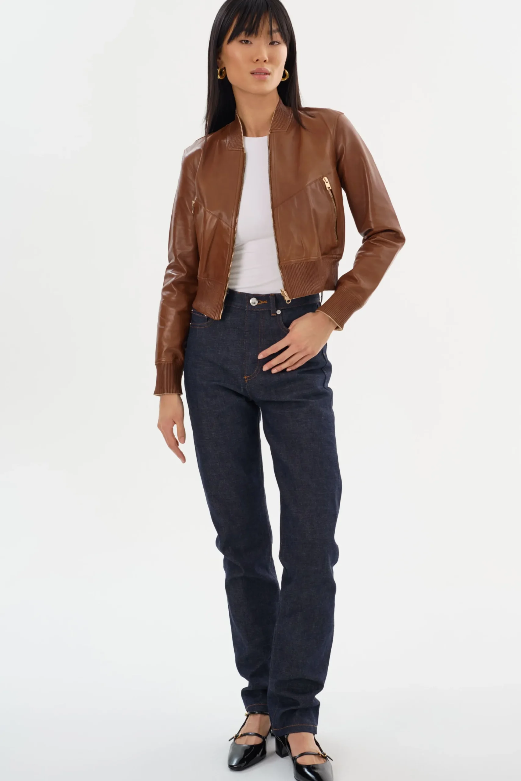 Cheap LAMARQUE KORDELLA | Reversible Leather Bomber Jacket Luggage/Gold