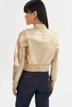 Cheap LAMARQUE KORDELLA | Reversible Leather Bomber Jacket Luggage/Gold