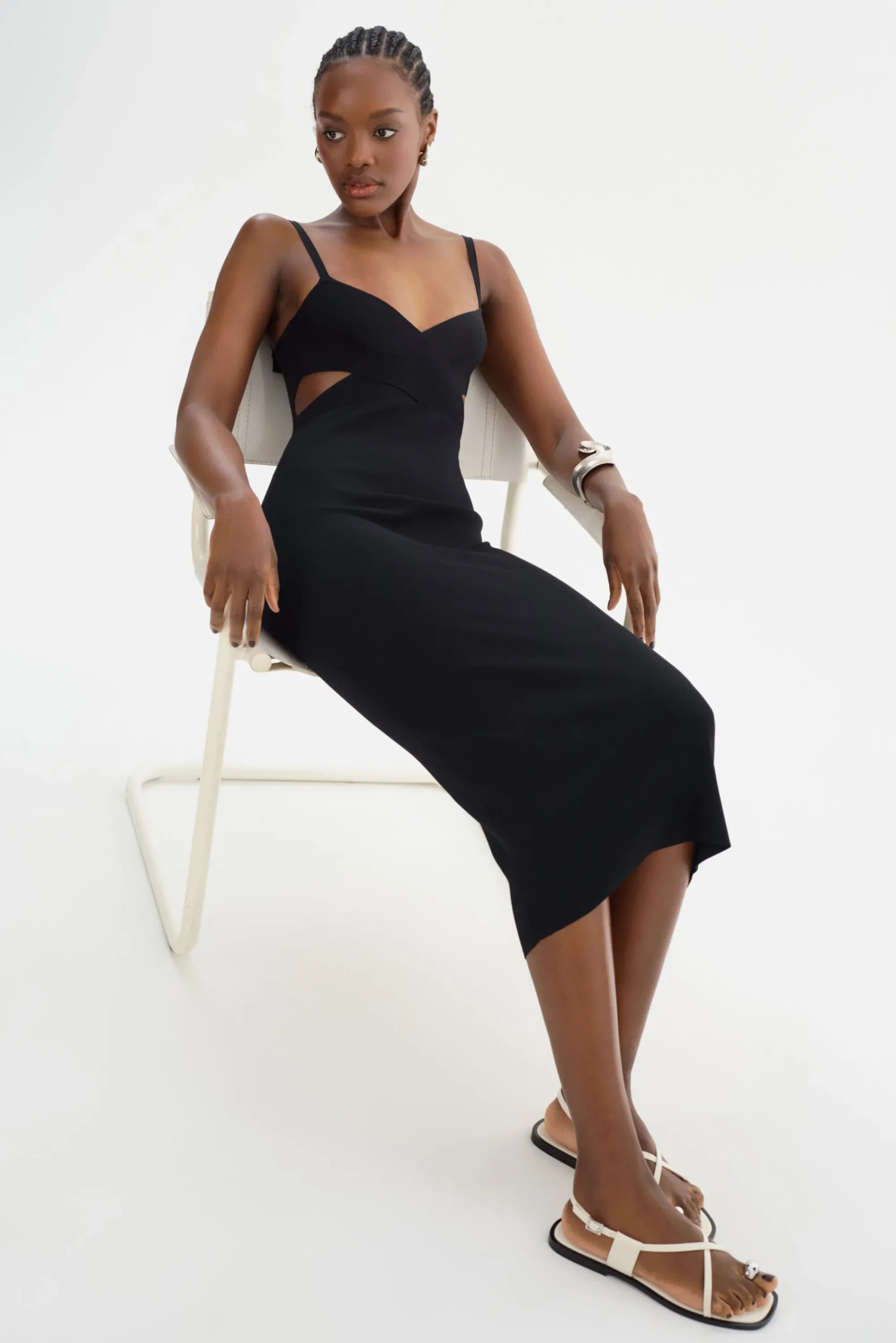 Online LAMARQUE LIDIA | Midi Knit Dress Black