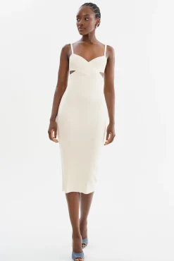 New LAMARQUE LIDIA | Midi Knit Dress Off White