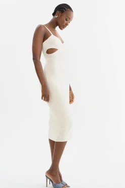 New LAMARQUE LIDIA | Midi Knit Dress Off White