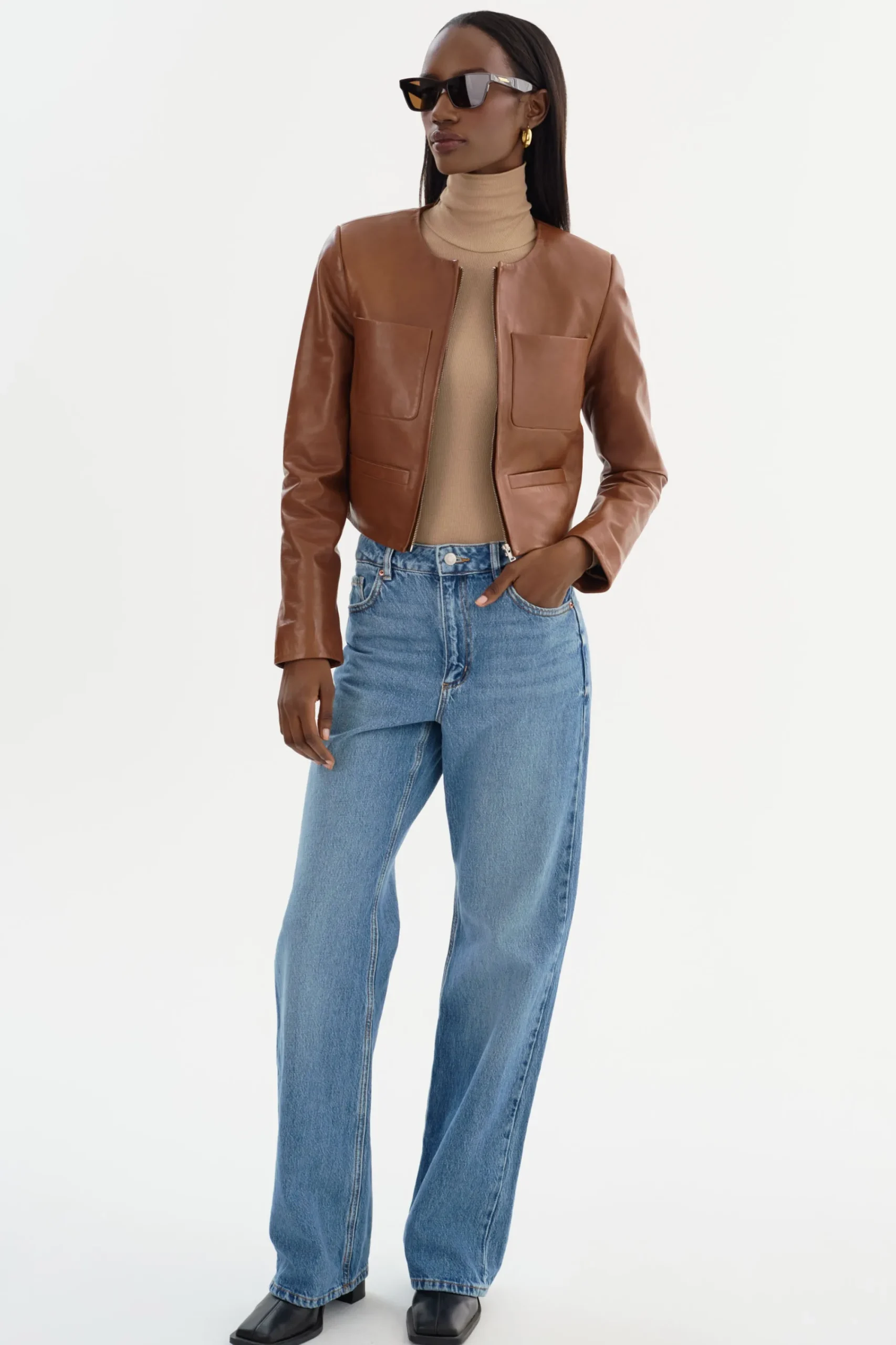 Clearance LAMARQUE LINETTE | Leather Jacket Luggage