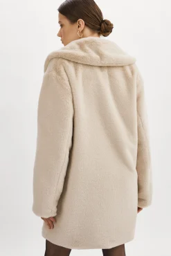 Shop LAMARQUE LINNEA | Faux Fur Coat Bone