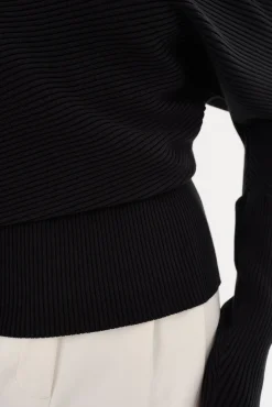 Online LAMARQUE LORRAINE | Knit Off Shoulder Top Black