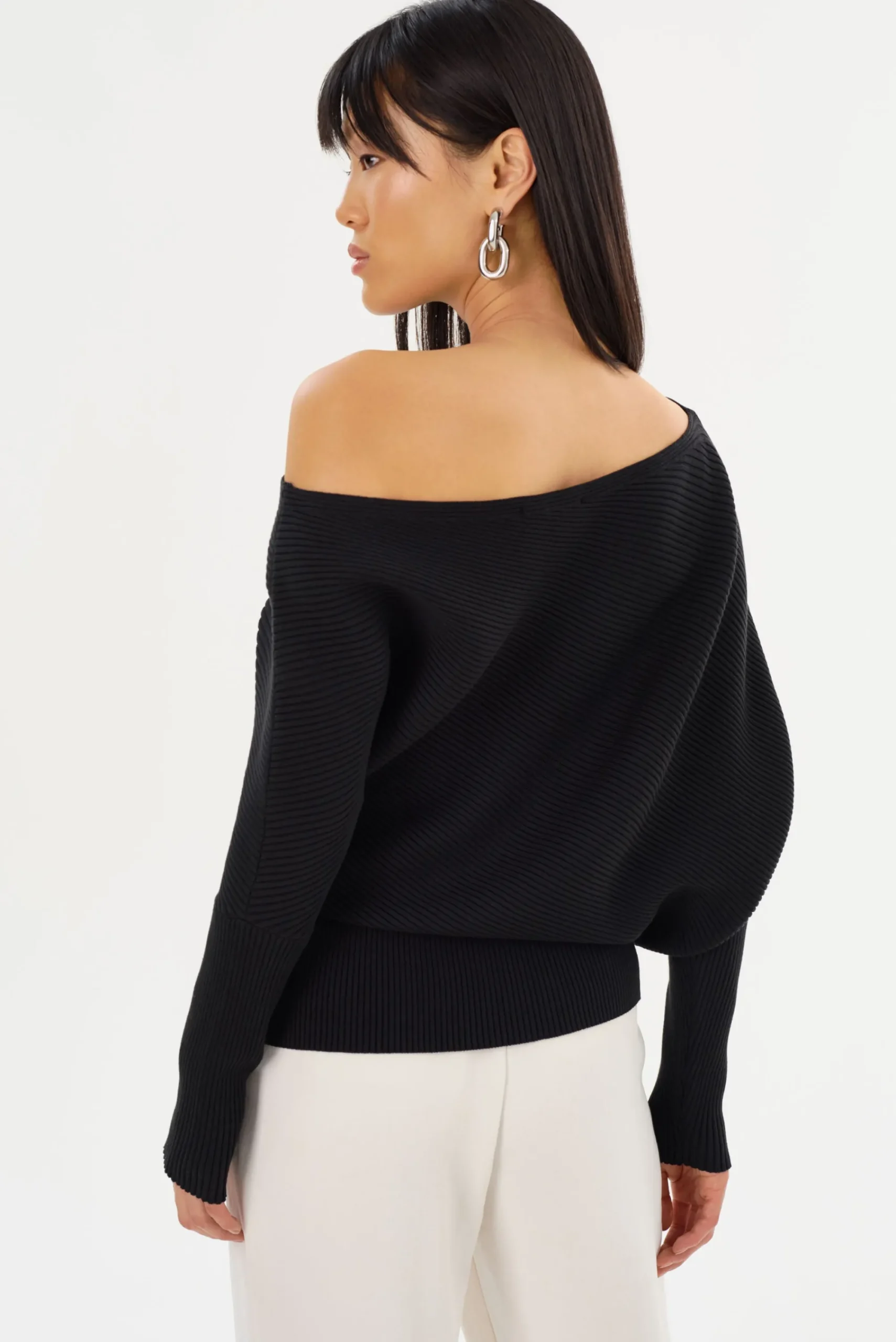 Online LAMARQUE LORRAINE | Knit Off Shoulder Top Black