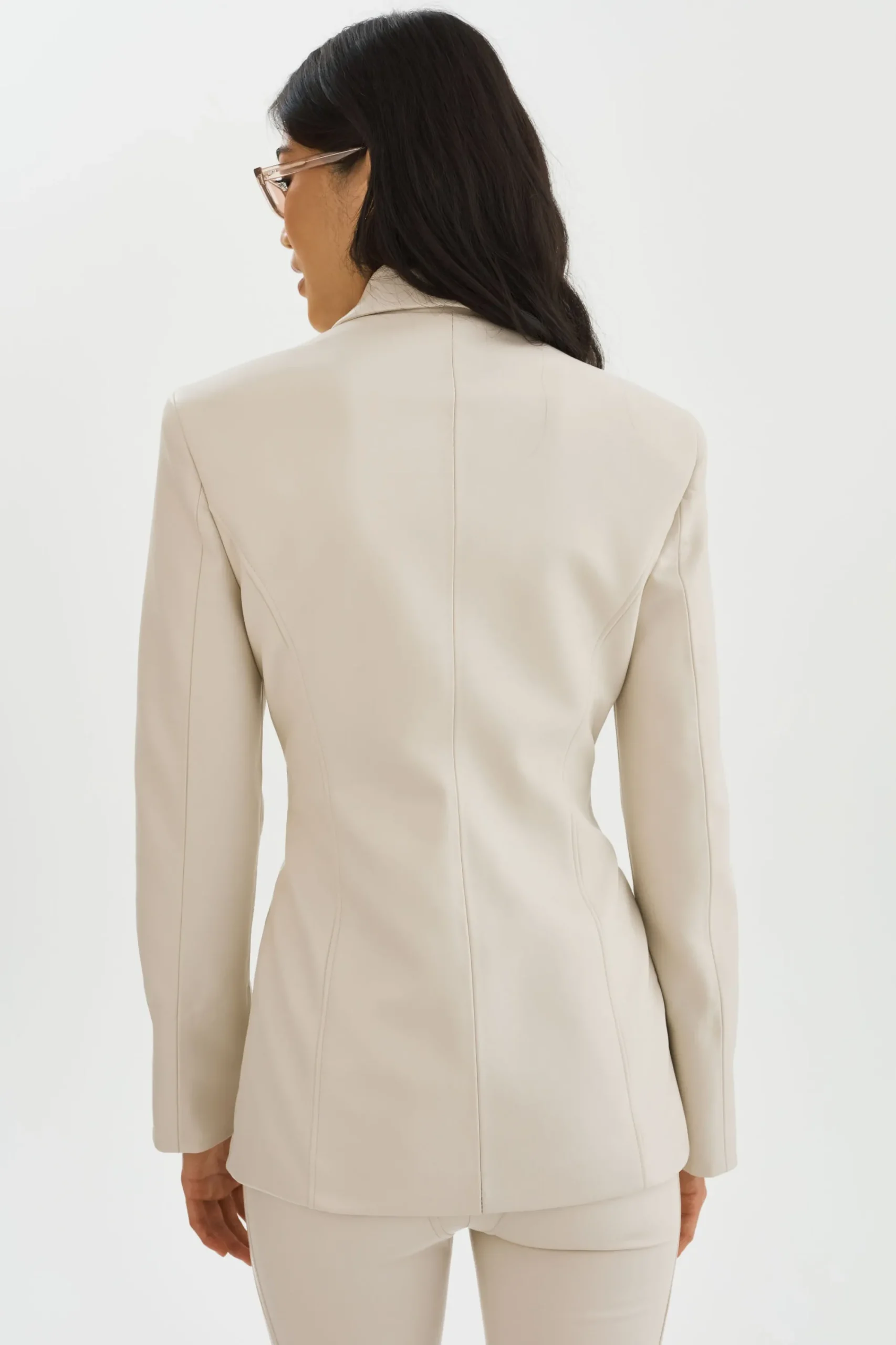 Online LAMARQUE LYUBAVA | Faux Leather Single Breasted Blazer Bone