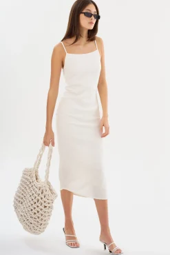 New LAMARQUE MACARIA | Cotton Midi Dress Off White