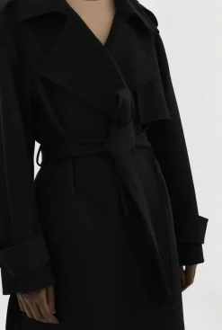 Shop LAMARQUE MARGARET | Wool Trench Coat Black