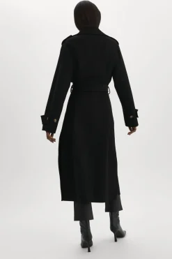 Shop LAMARQUE MARGARET | Wool Trench Coat Black