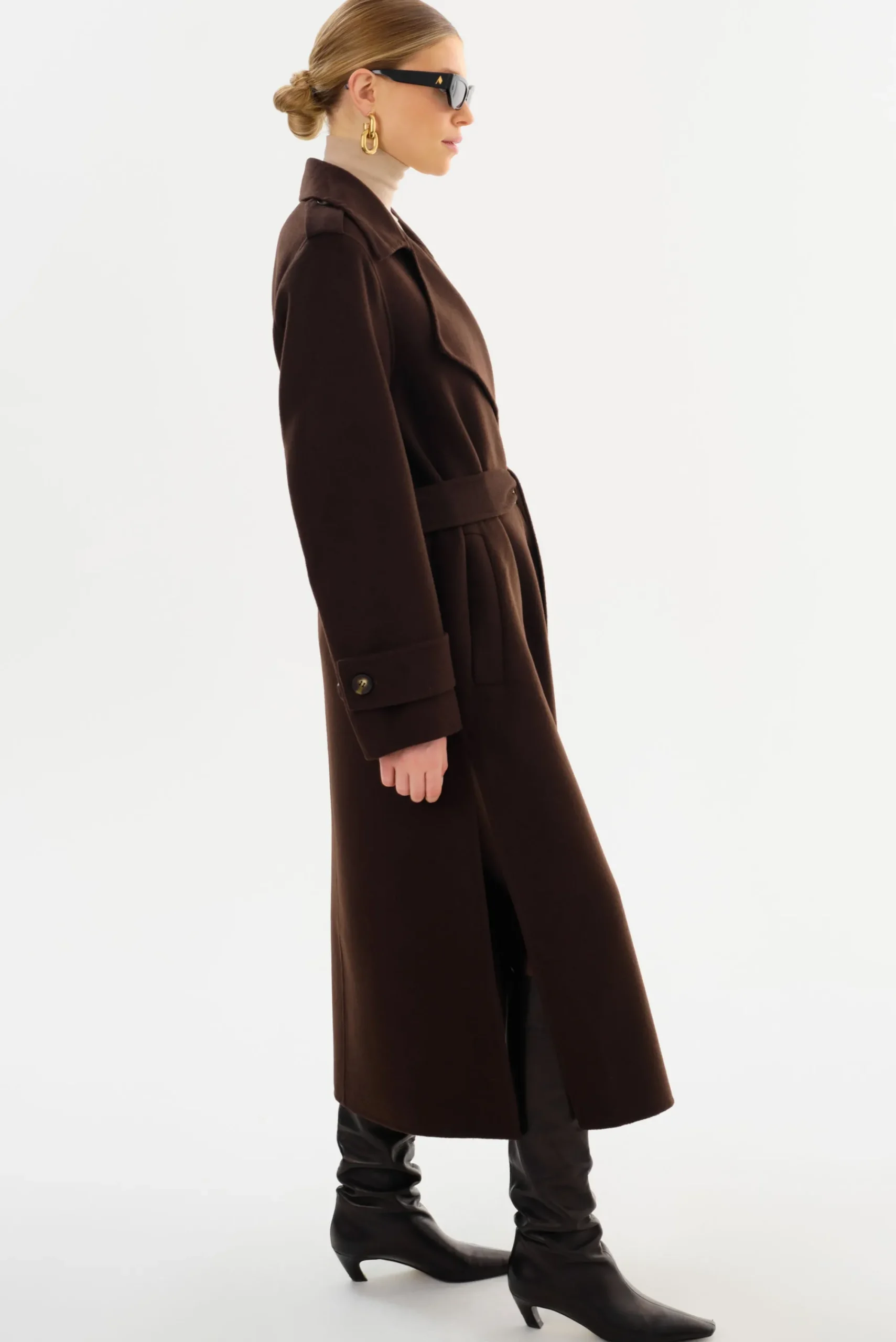 Store LAMARQUE MARGARET | Wool Trench Coat Dark Brown