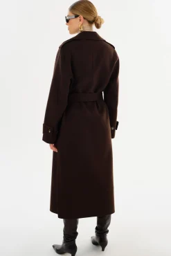 Store LAMARQUE MARGARET | Wool Trench Coat Dark Brown