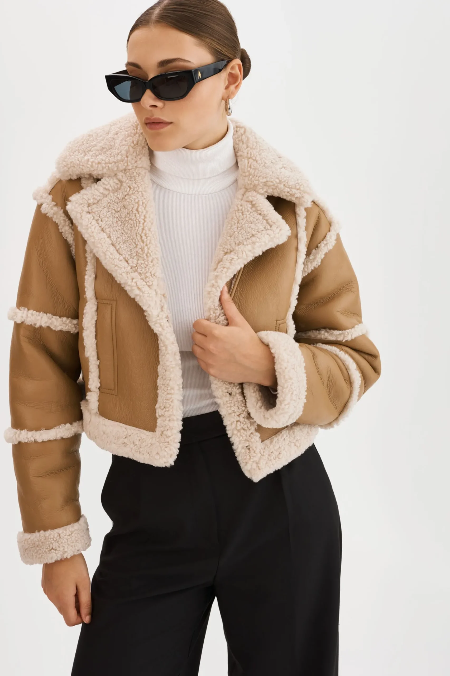 Best Sale LAMARQUE MARIANE | Detachable Faux Shearling Coat Biscuit