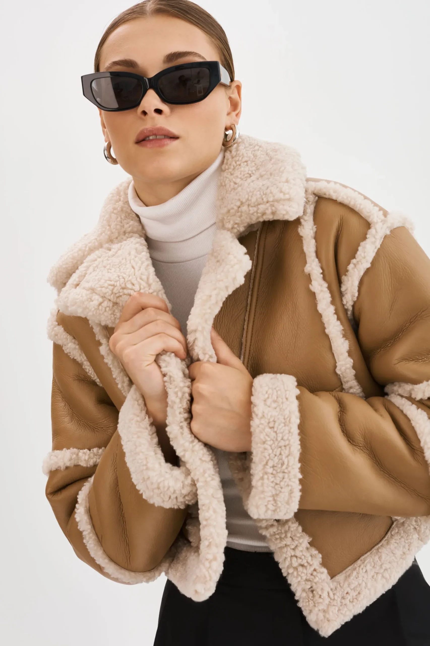 Best Sale LAMARQUE MARIANE | Detachable Faux Shearling Coat Biscuit
