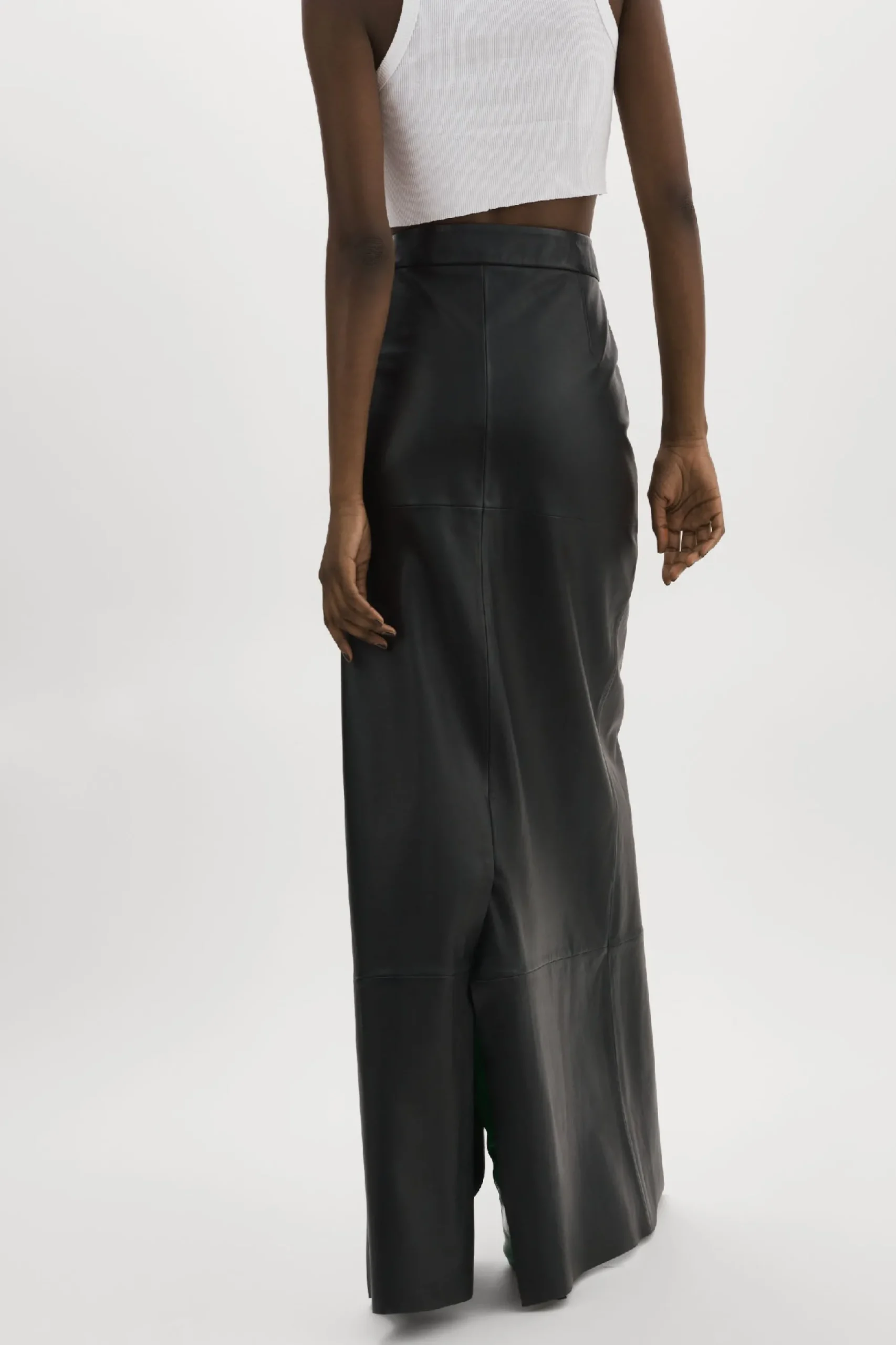 Shop LAMARQUE MARIETTE | Leather Maxi Skirt Black