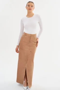 Cheap LAMARQUE MARIETTE | Leather Maxi Skirt Camel