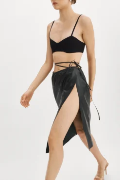 Store LAMARQUE MARISSA | Leather Tie Skirt Black