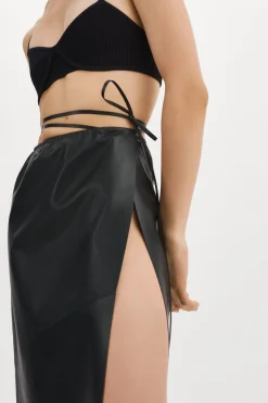 Store LAMARQUE MARISSA | Leather Tie Skirt Black