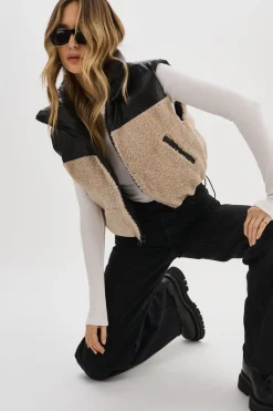 Cheap LAMARQUE MELICIA | Reversible Puffer Vest Black/Ecru