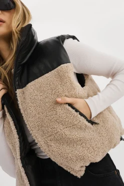 Cheap LAMARQUE MELICIA | Reversible Puffer Vest Black/Ecru