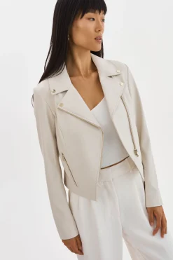 Clearance LAMARQUE MONICA | Faux Leather Jacket Champagne Hardware Bone