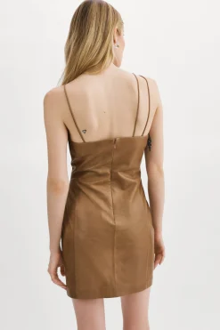Discount LAMARQUE Nadia | Leather Mini Dress Sesame