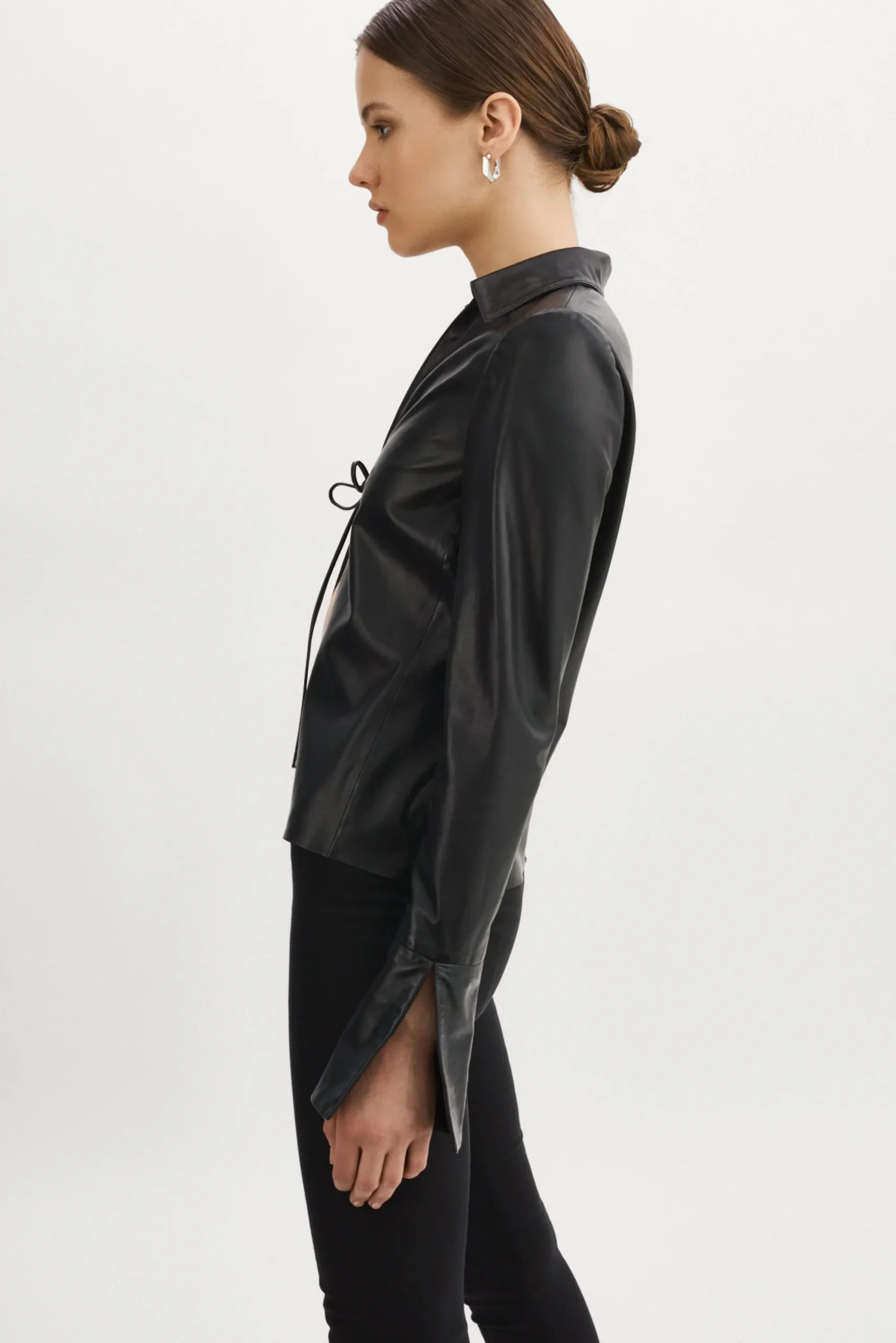 Clearance LAMARQUE NATASHA | Leather Tie Top Black