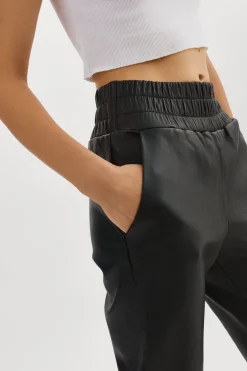 Fashion LAMARQUE NINETA | Leather Joggers Black
