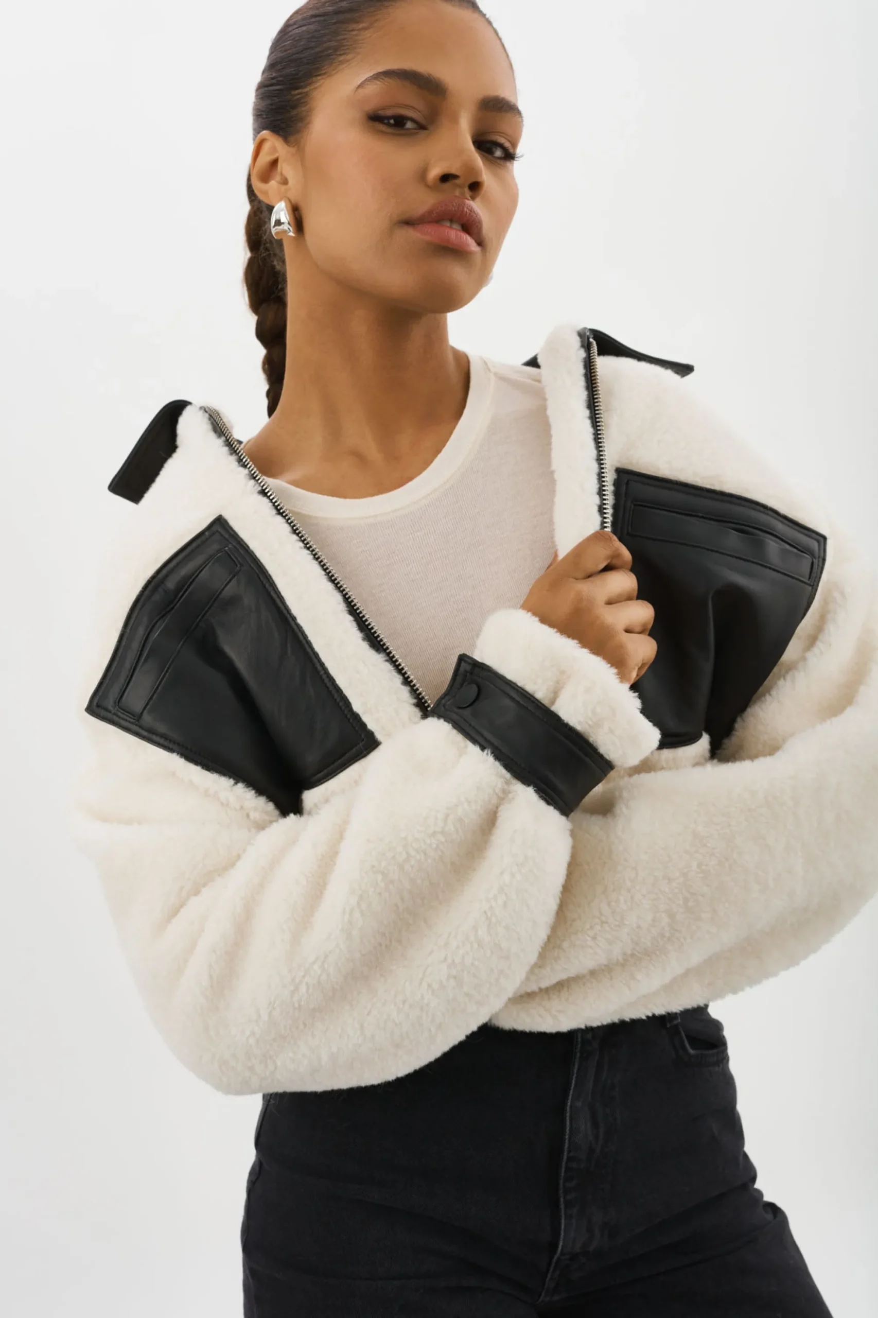 Clearance LAMARQUE NOLA | Sherpa Jacket Off White