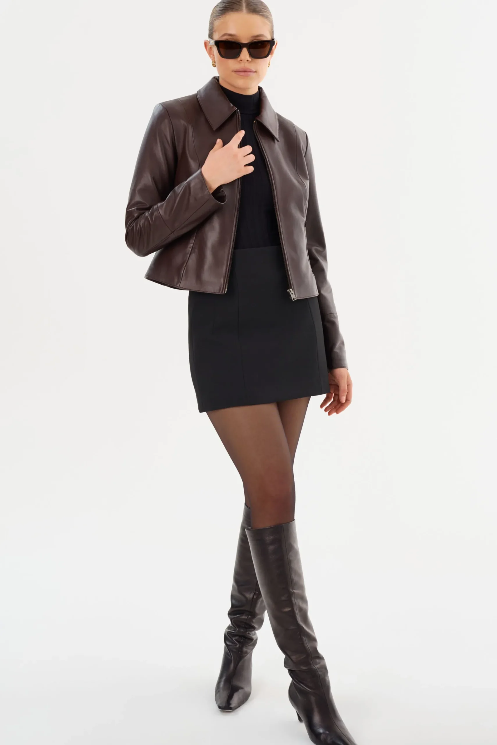 Online LAMARQUE OCEANA | Fitted Leather Jacket Mahogany