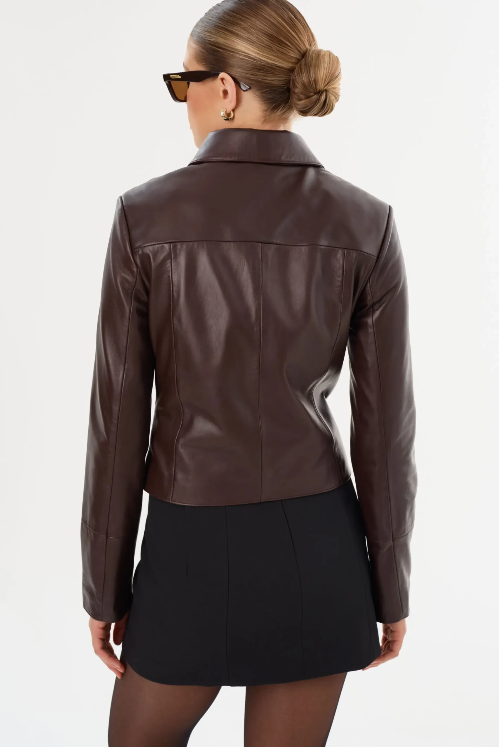 Online LAMARQUE OCEANA | Fitted Leather Jacket Mahogany
