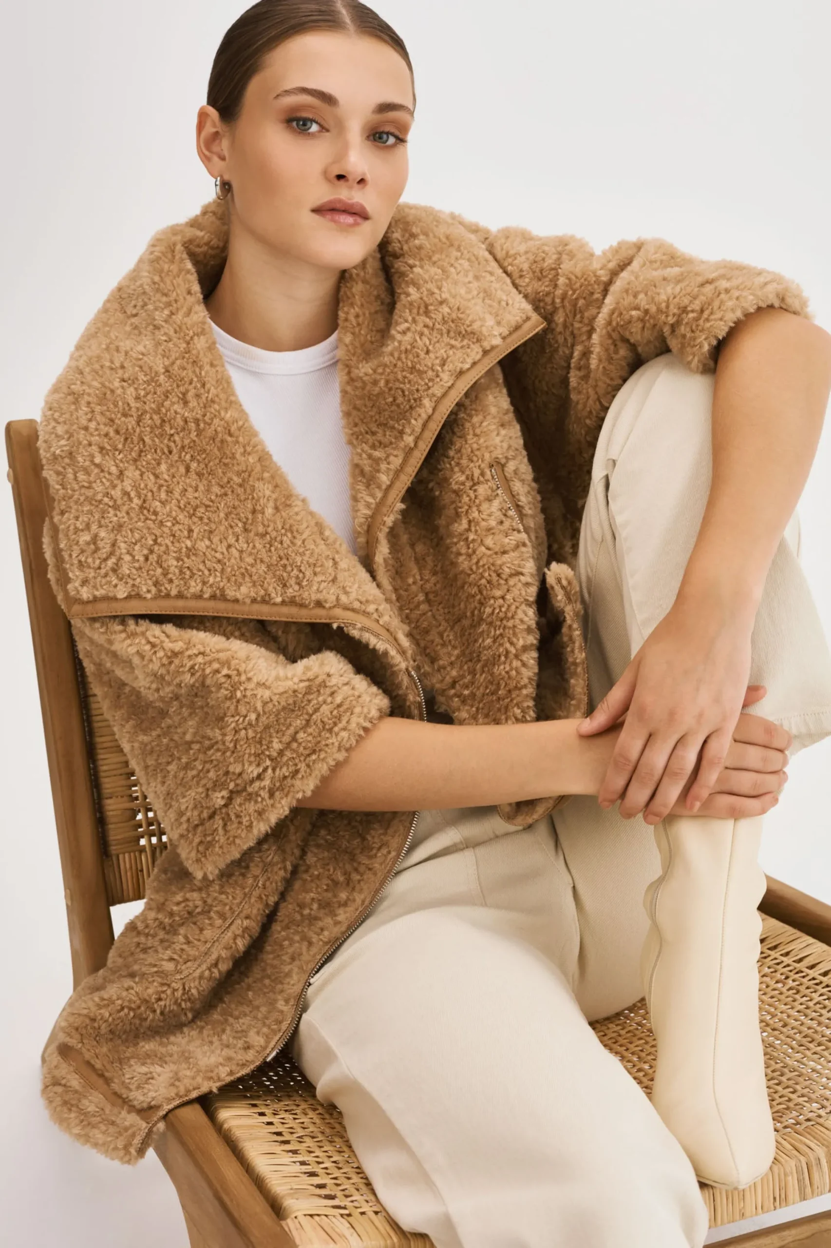 Shop LAMARQUE OHANNA | Sherpa Coat CARAMEL