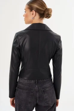 Sale LAMARQUE PASCALE | Fitted Faux Leather Jacket Black
